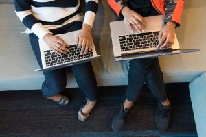 Students with computers